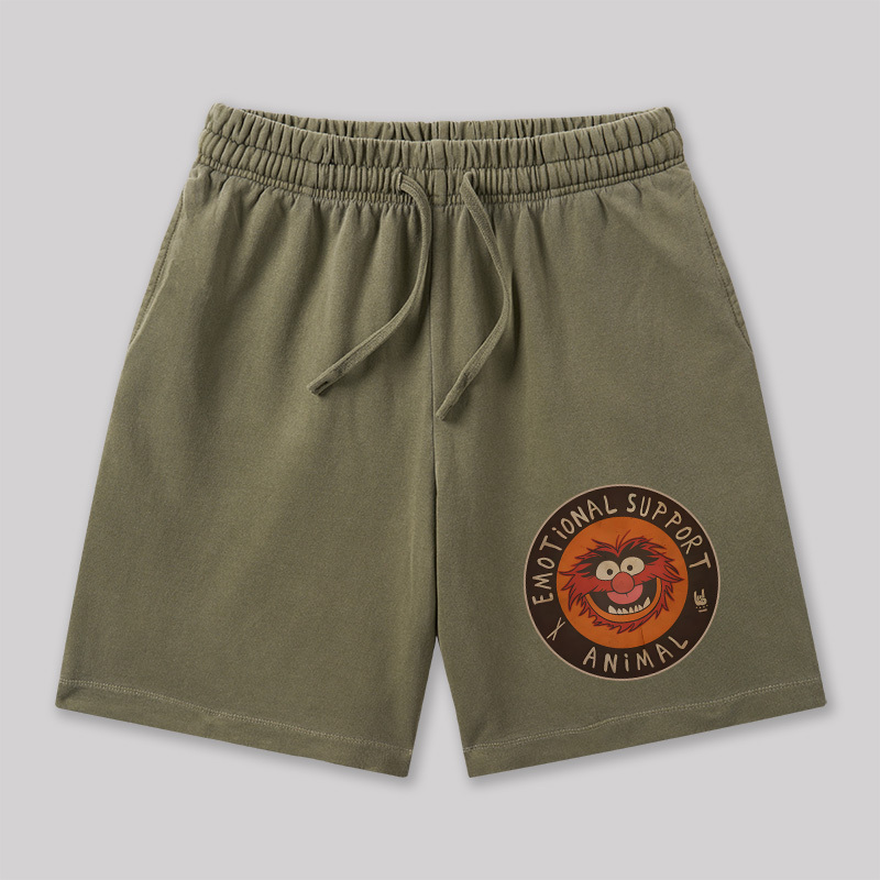 Vintage 70s Muppets Emotional Support Animal Geeky Washed Shorts