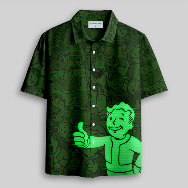 Vault Boy Button Up Pocket Shirt