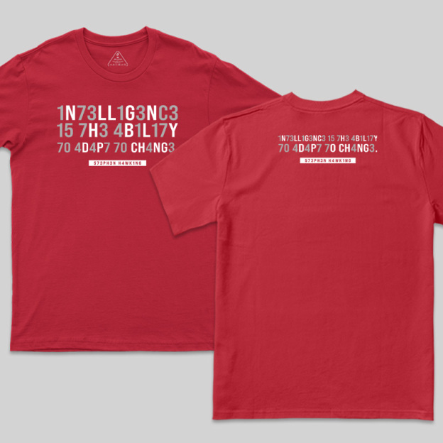 Intelligence-Stephen Hawking Science Nerd Front and Back Printed T-Shirt
