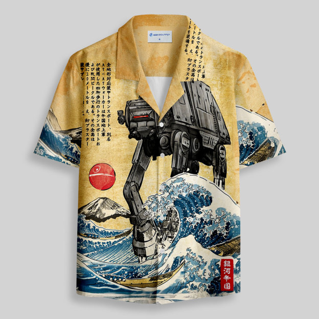 Ukiyo-e ATAT Spacewars Button Up Pocket Shirt