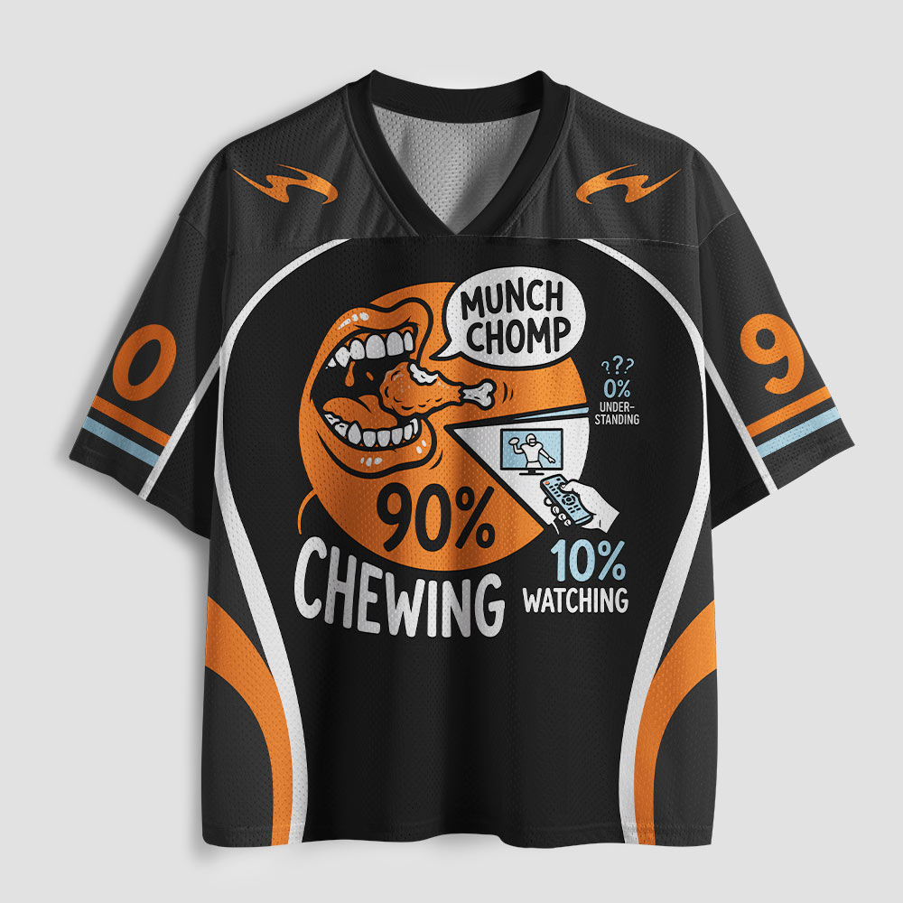 90% Chewing 10% Watching Geek Mesh Jersey