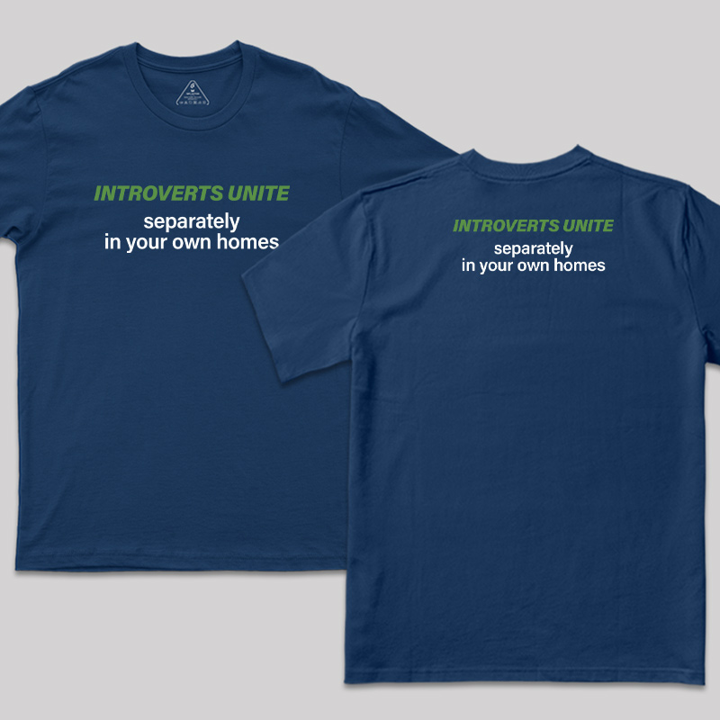 Introverts Unite Front and Back Printed T-Shirt