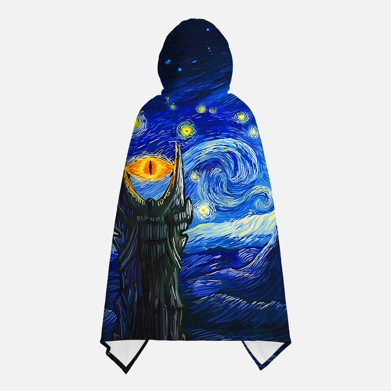Starry Night of Mountain Flannel Cloak