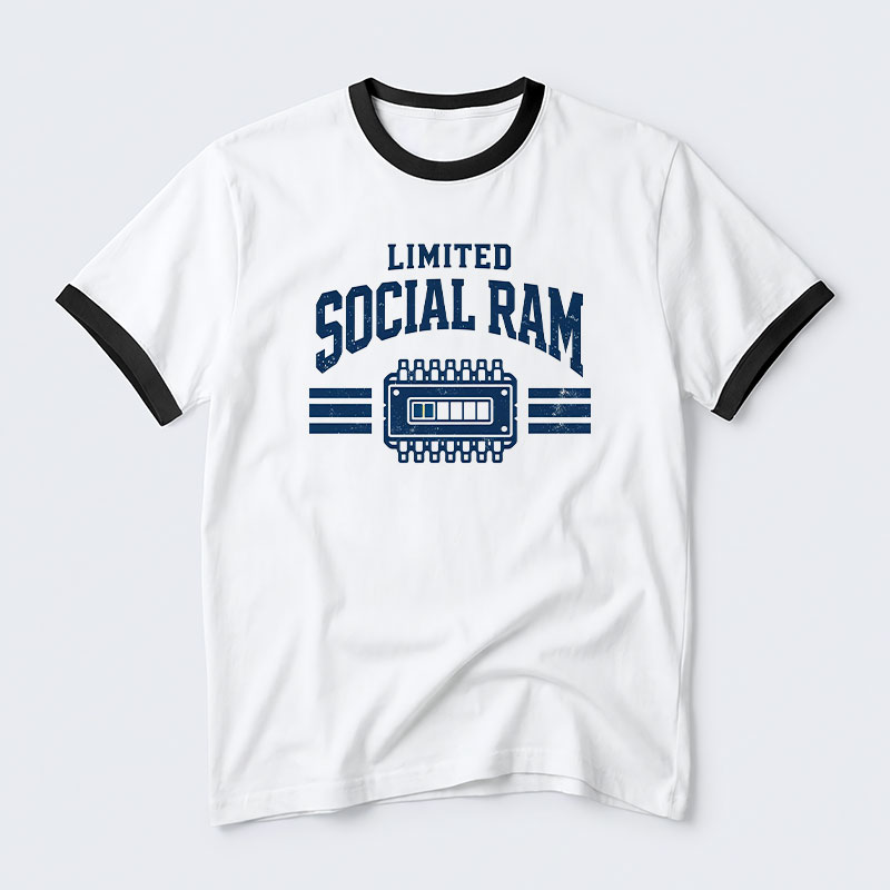 Limited Social Ram Geek Retro Ringer T-Shirt