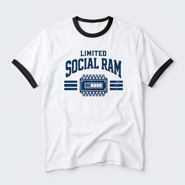 Limited Social Ram Geek Retro Ringer T-Shirt