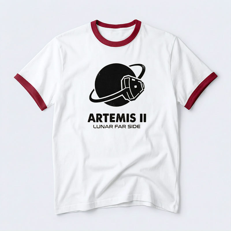Artemis II Lunar For Side Geek Retro Ringer T-Shirt