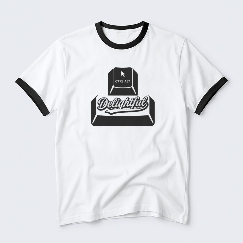 Ctrl Alt Delightful Geek Retro Ringer T-Shirt