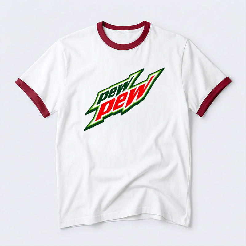 Pew Pew Geek Retro Ringer T-Shirt