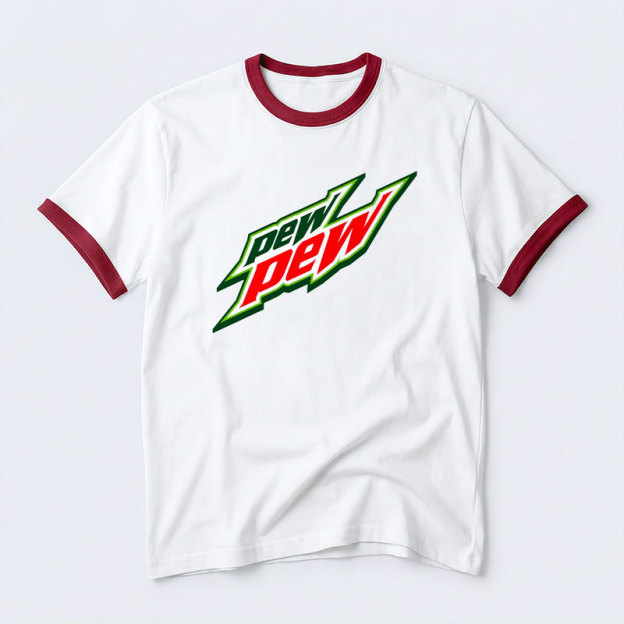 Pew Pew Geek Retro Ringer T-Shirt