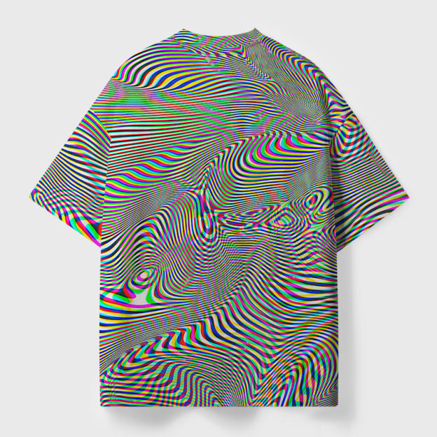 Glitch Wave Geek Eco Oversized Graphic Tees