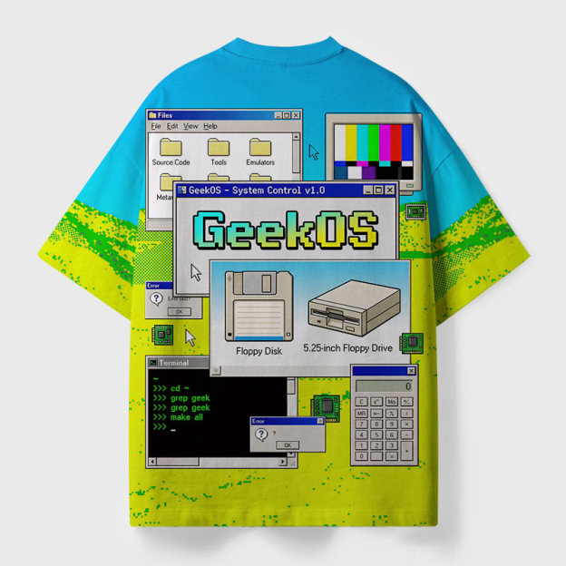 GeekOS v1.0 Geek Eco Oversized Graphic Tees