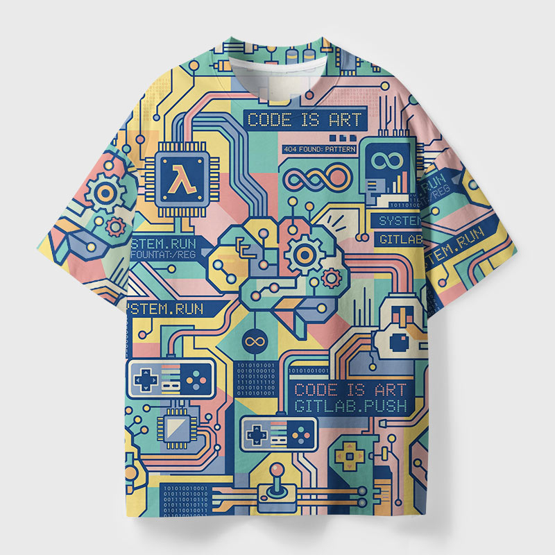 Code Is Art Geek Eco Oversized Graphic Tees