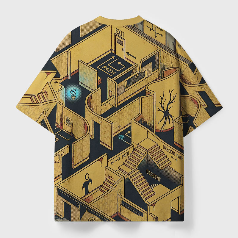 System Maze Geek Eco Oversized Graphic Tees