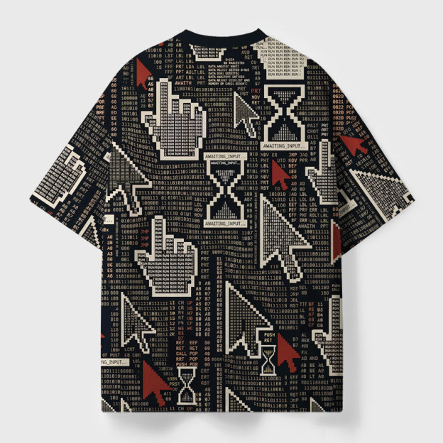 Awaiting Input Geek Eco Oversized Graphic Tees