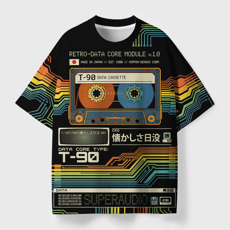 Memory In Magnetism Geek Eco Oversized Graphic Tees