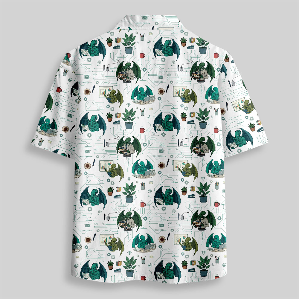 Office Cthulhu Button Up Pocket Shirt