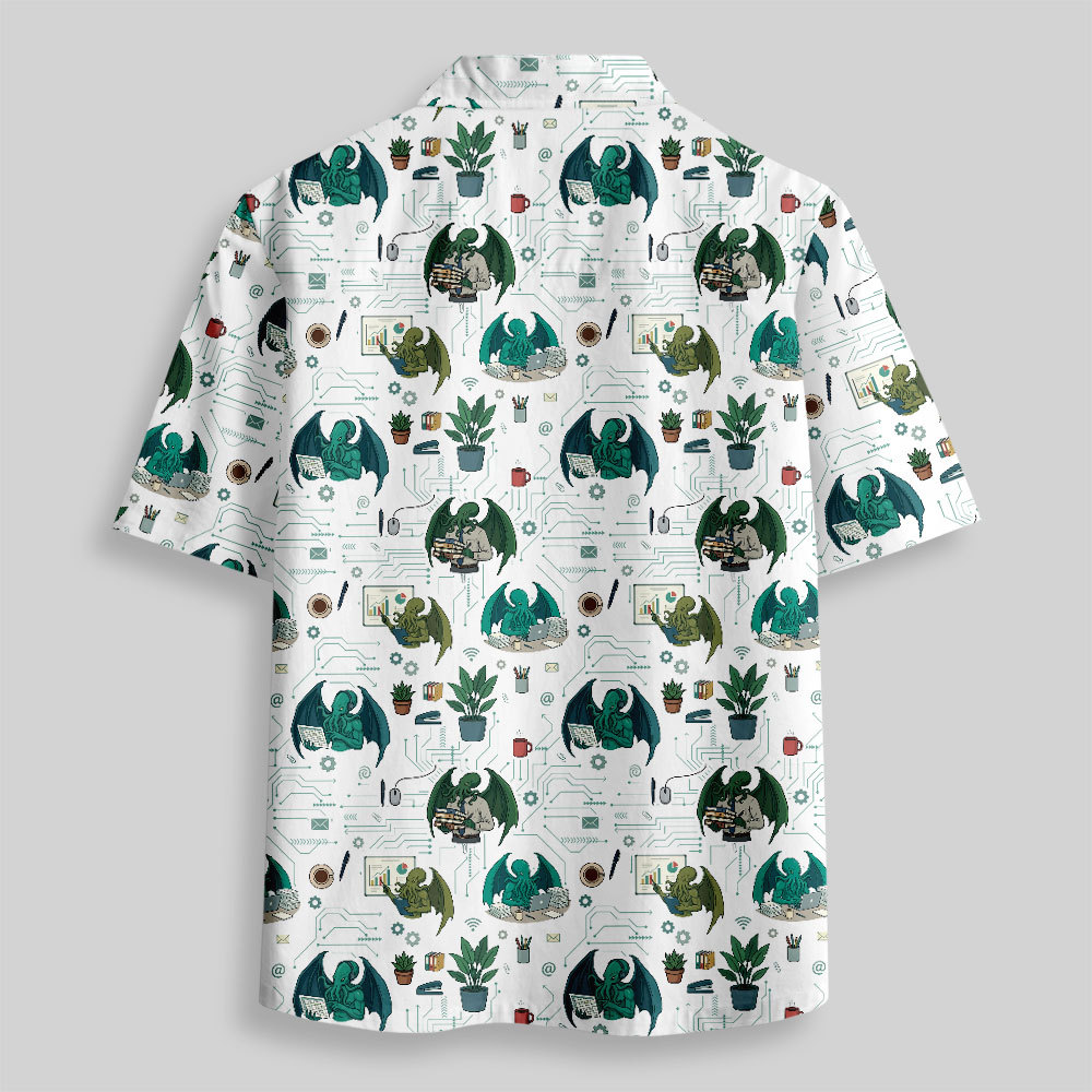 Office Cthulhu Button Up Pocket Shirt