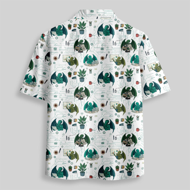 Office Cthulhu Button Up Pocket Shirt