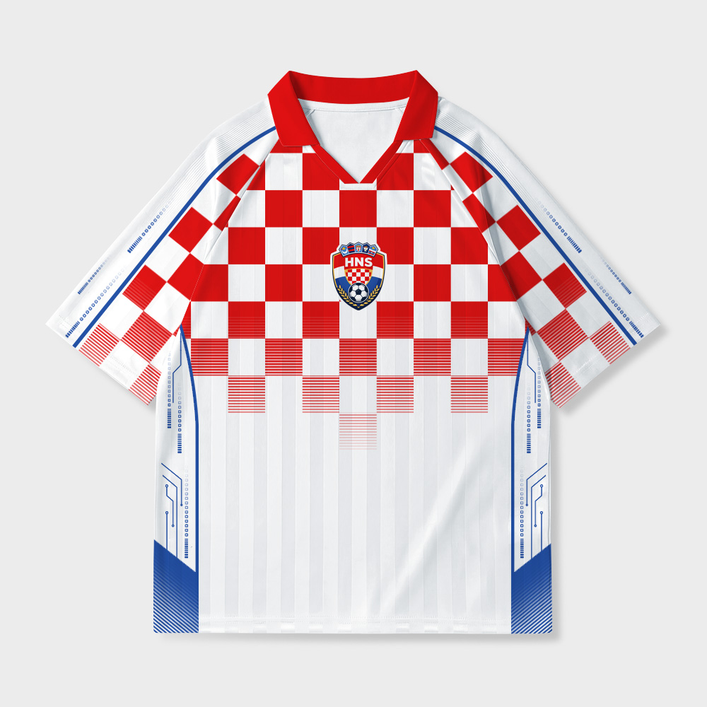 Red Grid Geek Football Jersey