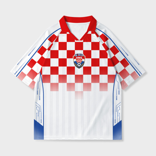 Red Grid Geek Football Jersey