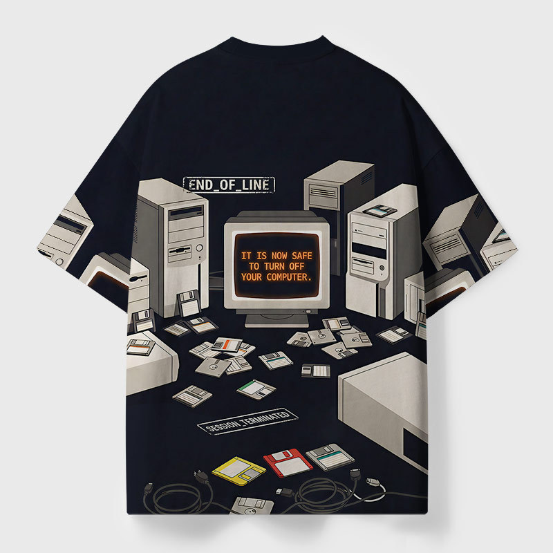 End Of Line Geek Eco Oversized Graphic Tees