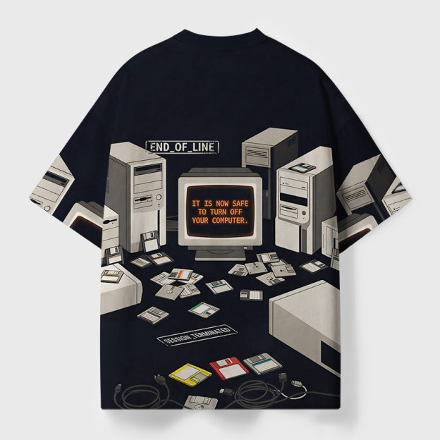 End Of Line Geek Eco Oversized Graphic Tees