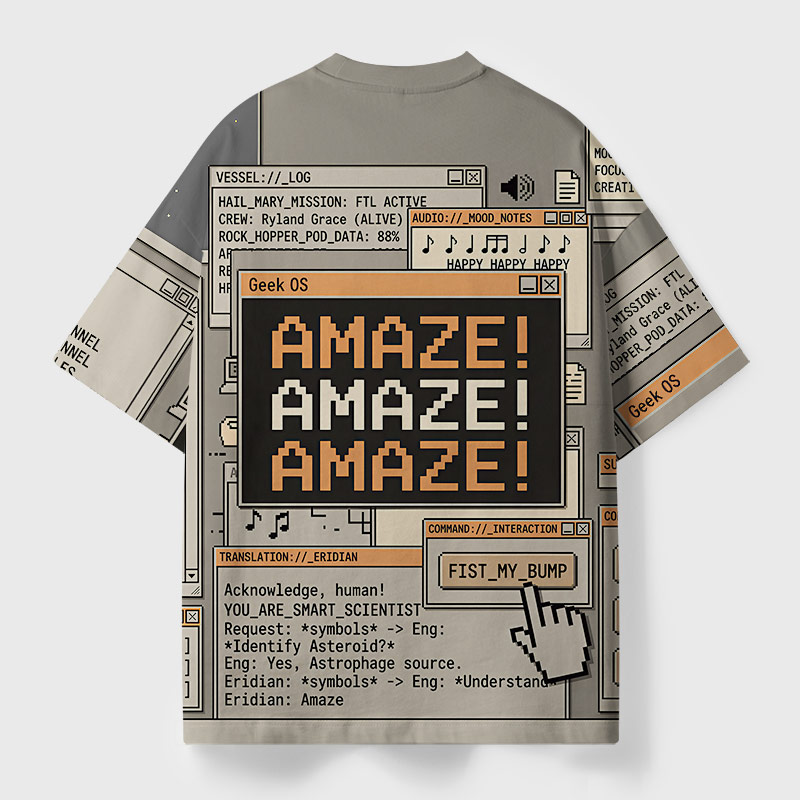 Amaze Geek Eco Oversized Graphic Tees
