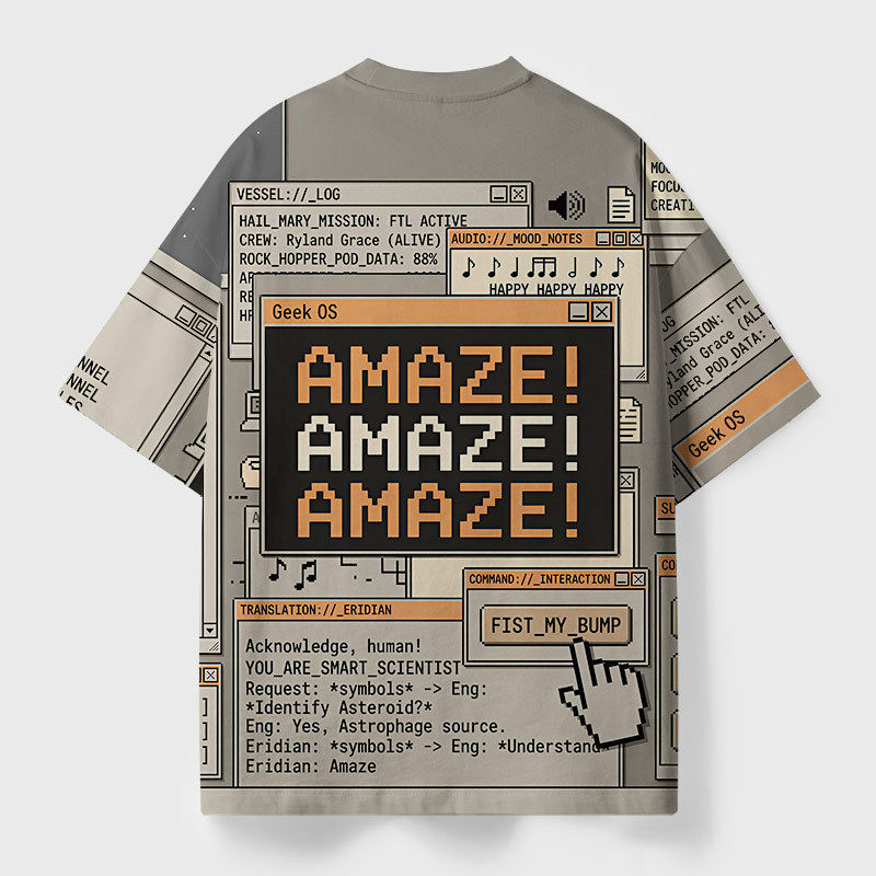 Amaze Geek Eco Oversized Graphic Tees