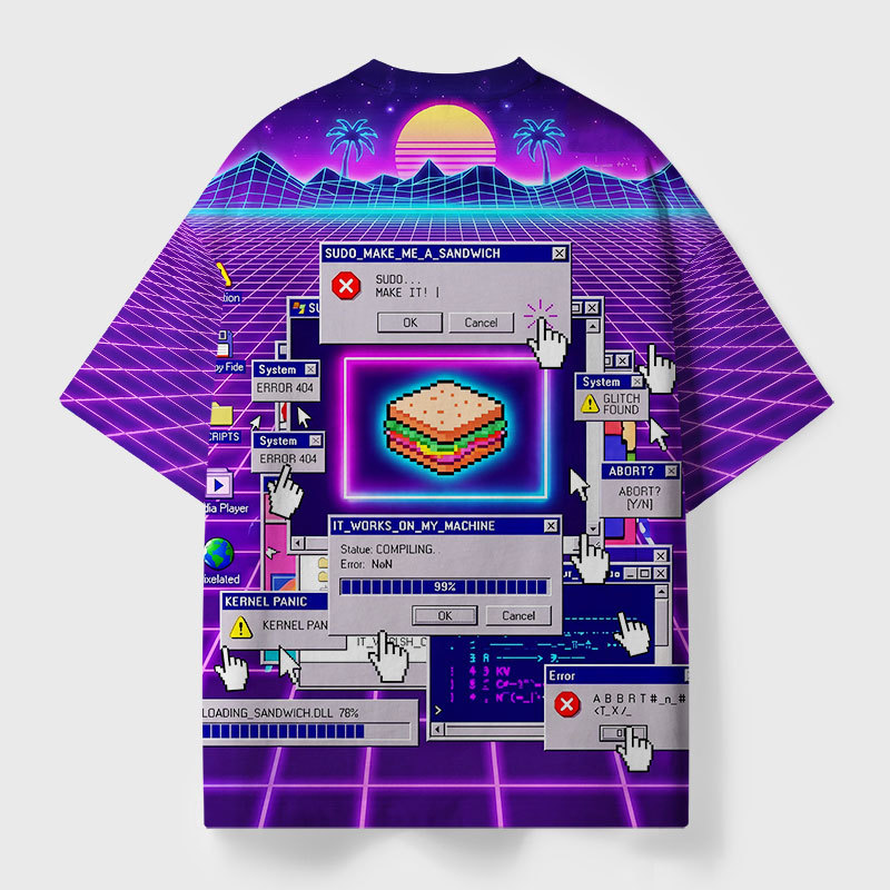 Sudo Make Me A Sandwich Geek Eco Oversized Graphic Tees