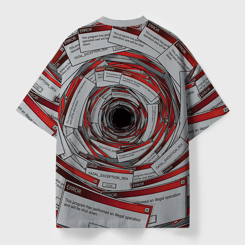 System Crash Loop Geek Eco Oversized Graphic Tees