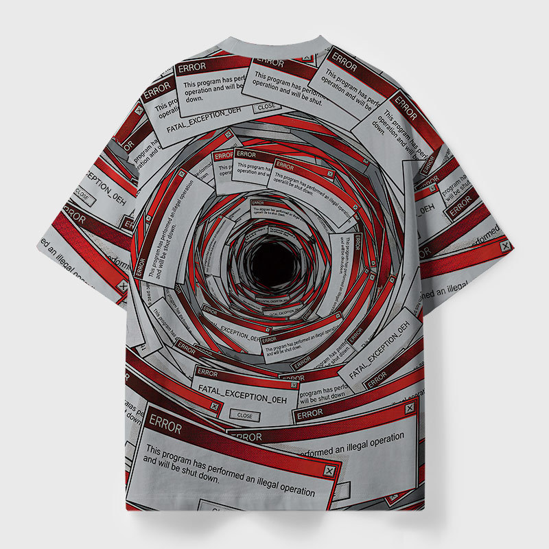 System Crash Loop Geek Eco Oversized Graphic Tees