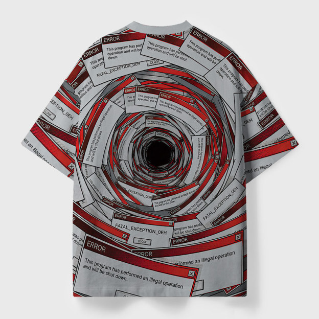 System Crash Loop Geek Eco Oversized Graphic Tees