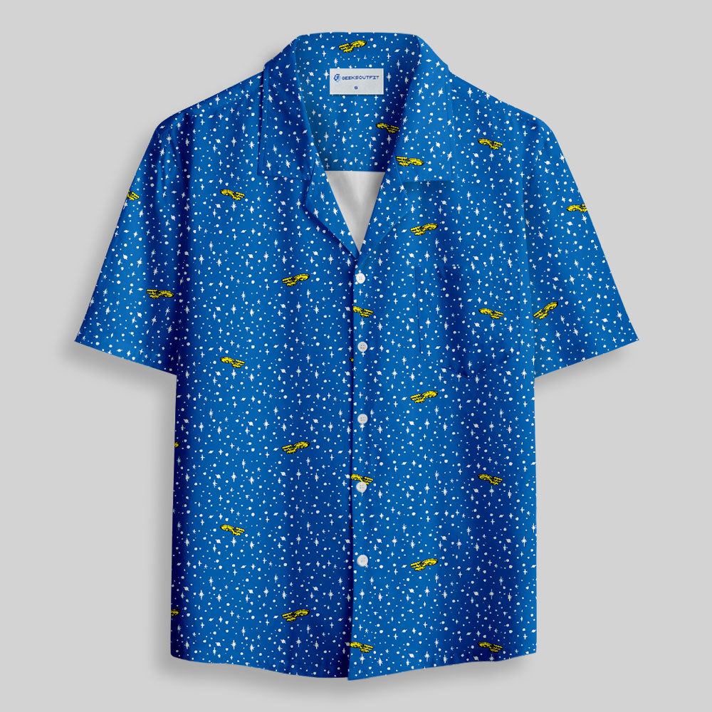 Minimalist Deep Space Explorer Button Up Pocket Shirt