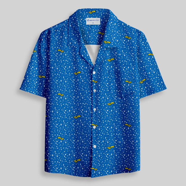 Minimalist Deep Space Explorer Button Up Pocket Shirt