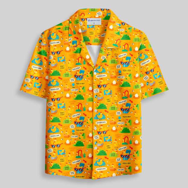 Chicken Game Chaotic Button Up Pocket Shirt