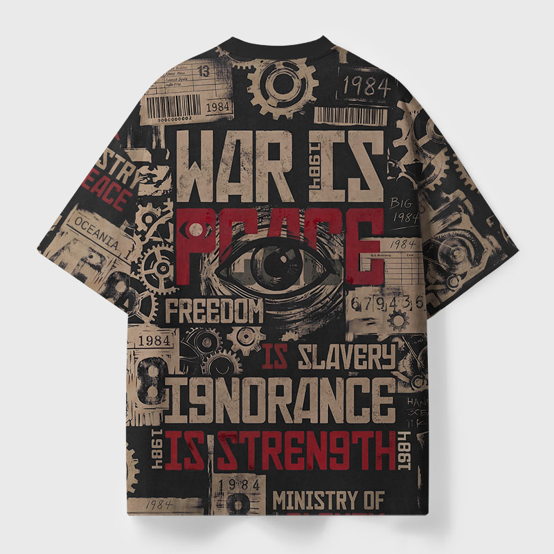 War Is Peace Geek Eco Oversized Graphic Tees