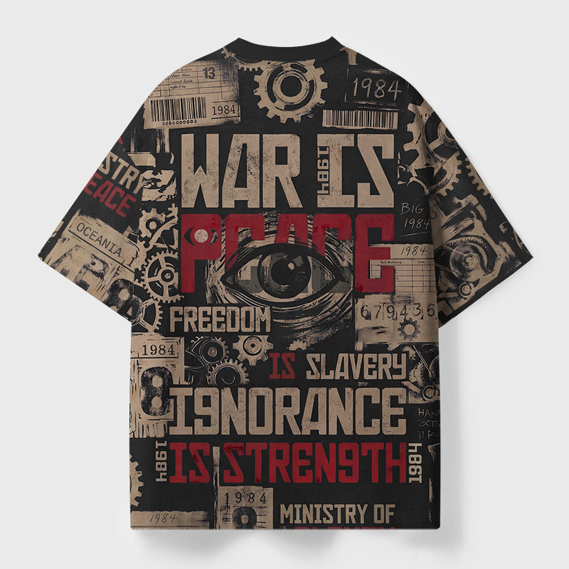 War Is Peace Geek Eco Oversized Graphic Tees
