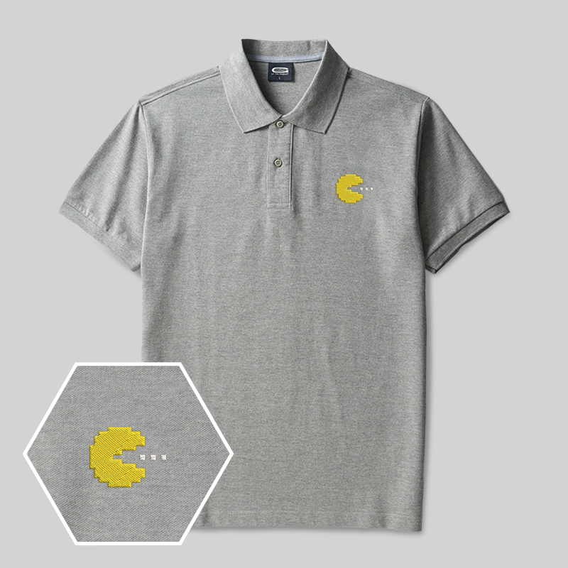 Pac-Man Geek Embroidered Polo Shirt