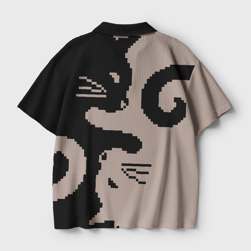 Cats Rule Geek Crochet Polo Shirt