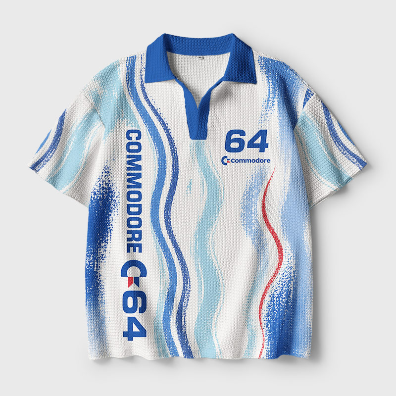 Commodore 64 Vintage Wave Geek Crochet Polo Shirt