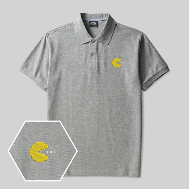 Pac-Man Geek Embroidered Polo Shirt