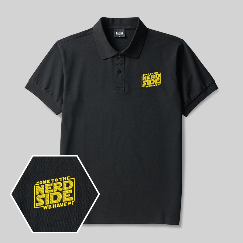Nerd Side Geek Embroidered Polo Shirt