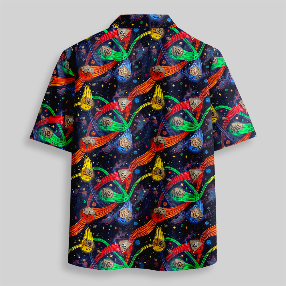 Tabletop Adventurer's Galaxy Quest Polyhedral Button Up Pocket Shirt