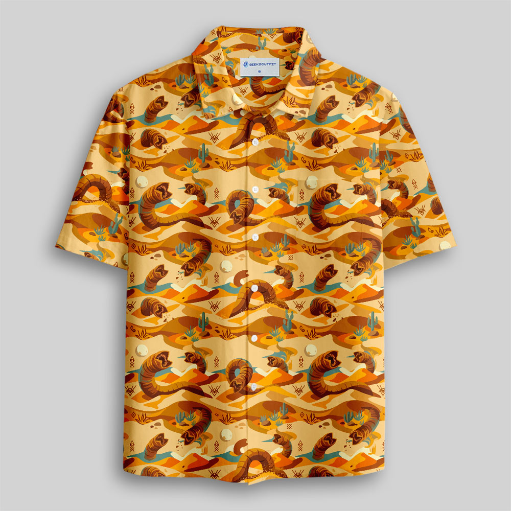 Wasteland Explorer Desert Creature Button Up Pocket Shirt