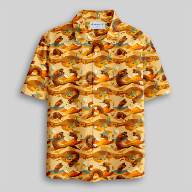 Wasteland Explorer Desert Creature Button Up Pocket Shirt