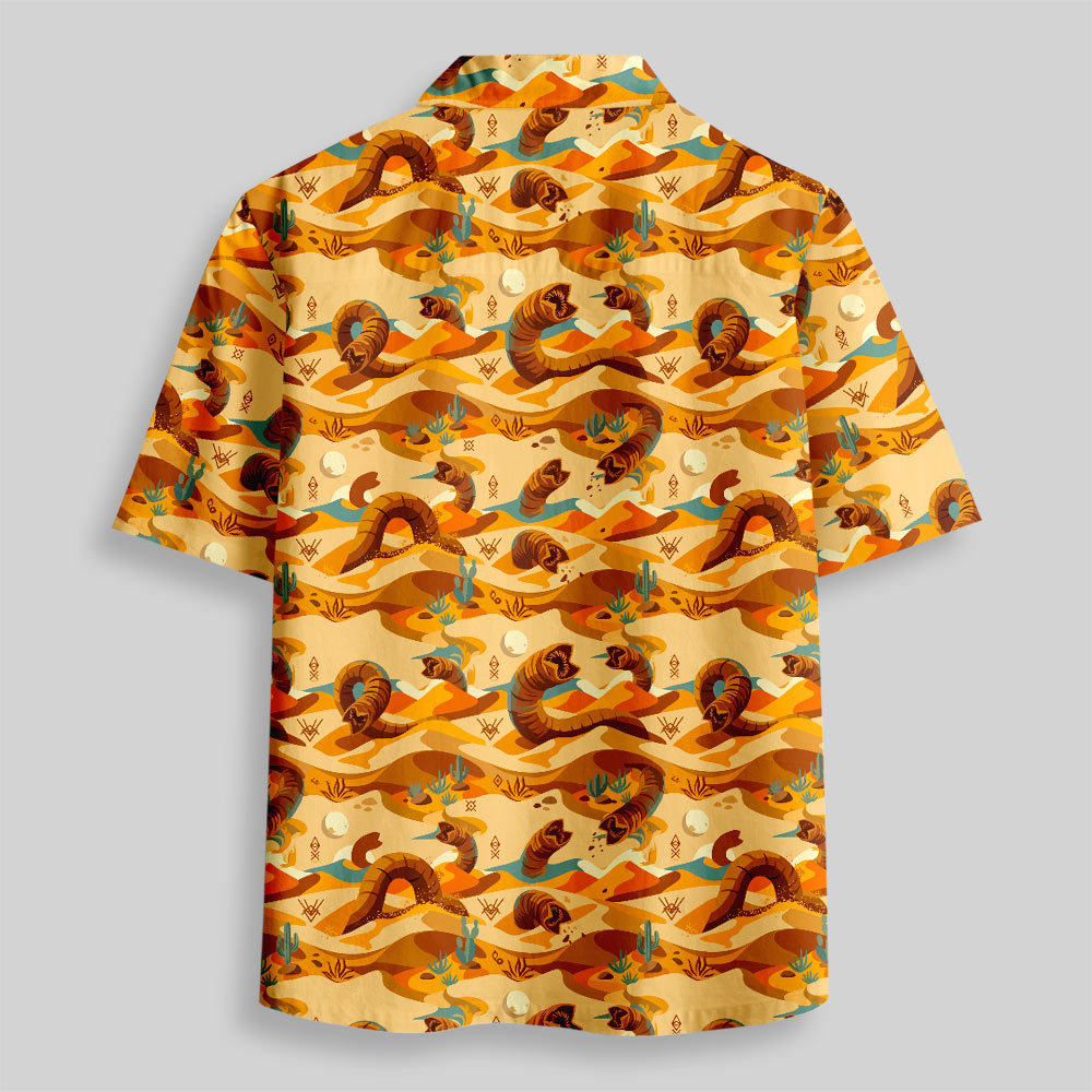 Wasteland Explorer Desert Creature Button Up Pocket Shirt