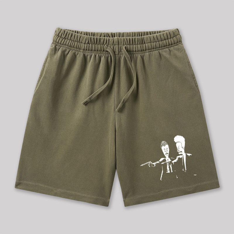 Beavis And Butthead Pulp Fiction Geeky Washed Shorts