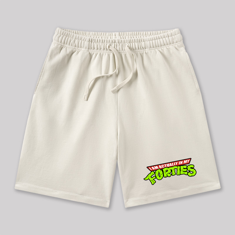 I Am Actually In My Forties Geeky Washed Shorts