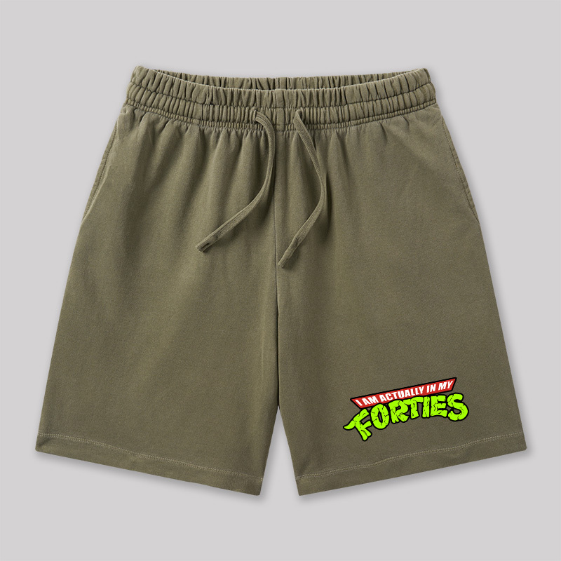I Am Actually In My Forties Geeky Washed Shorts