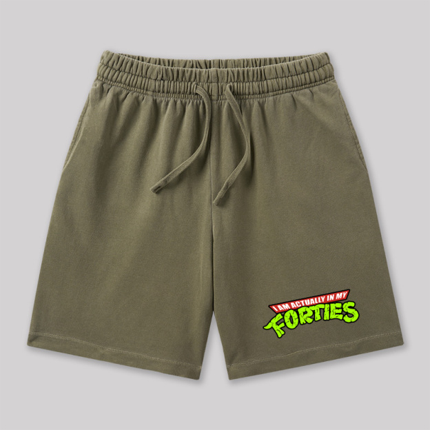 I Am Actually In My Forties Geeky Washed Shorts